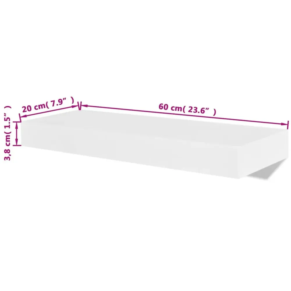 Pack de 2 estantes de pared flotantes MDF 3,8x40x20 cm Fácil Instalación