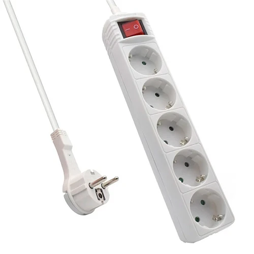 Base de Montaje Regleta de 5 Tomas Ewent EW3955 Cable 1.5m