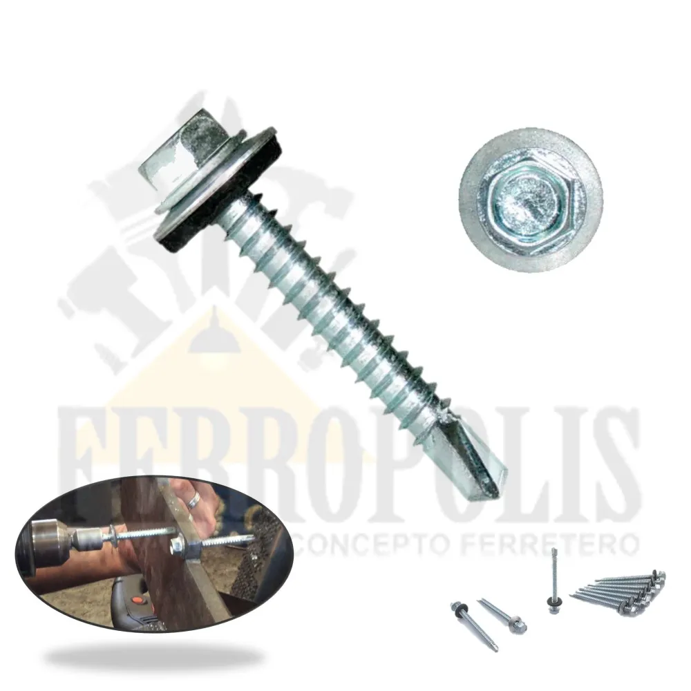 TORNILLO AUTOPERFORANTE HEXAGONAL 8 x 2" ( x und )