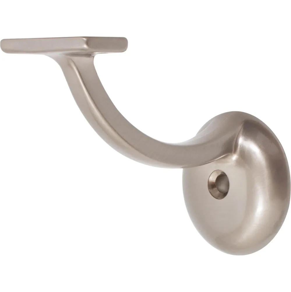 Soporte de pasamanos de aluminio resistente con base redonda de 2-1/8", níquel satinado de Stone Harbor Hardware